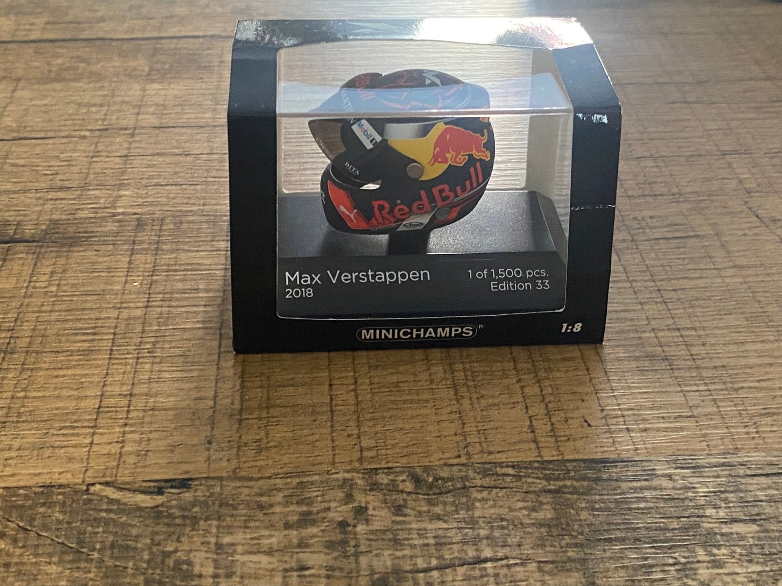 Max Verstappen helmet 2018 1:8, Ophalen of Verzenden, Zo goed als nieuw, Auto