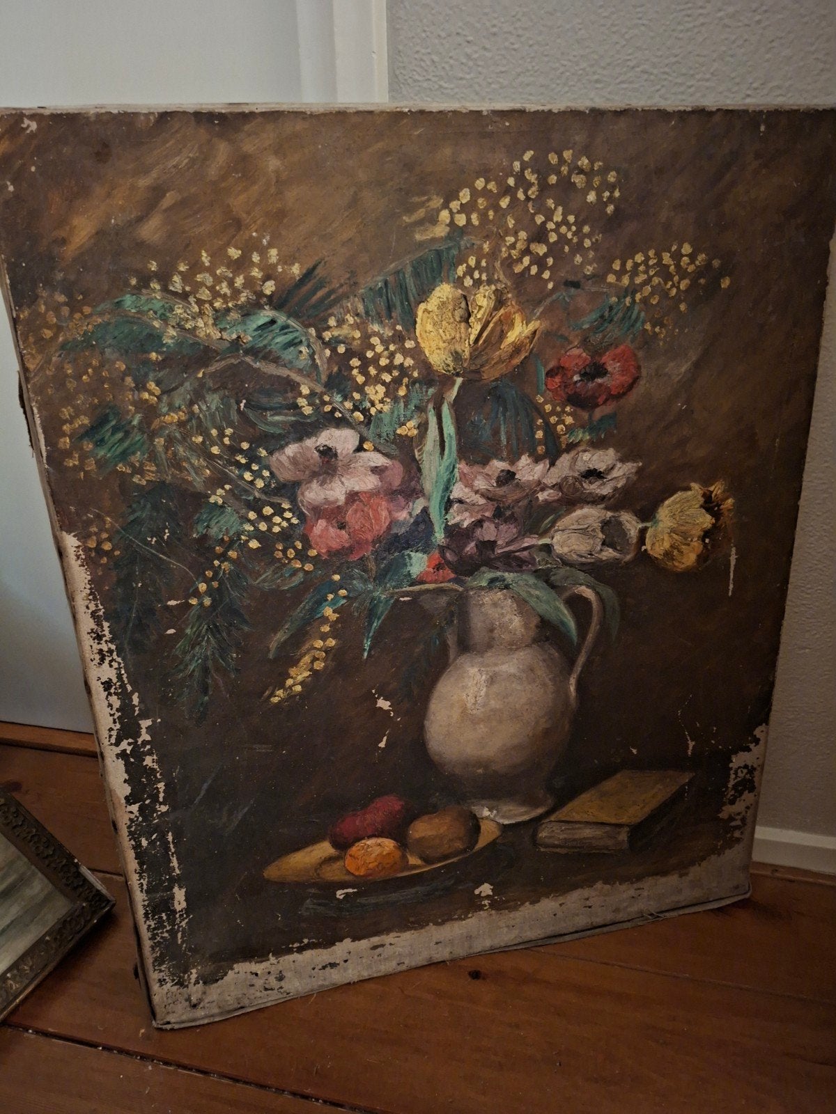 groot schilderij bloemen op doek, Ophalen of Verzenden