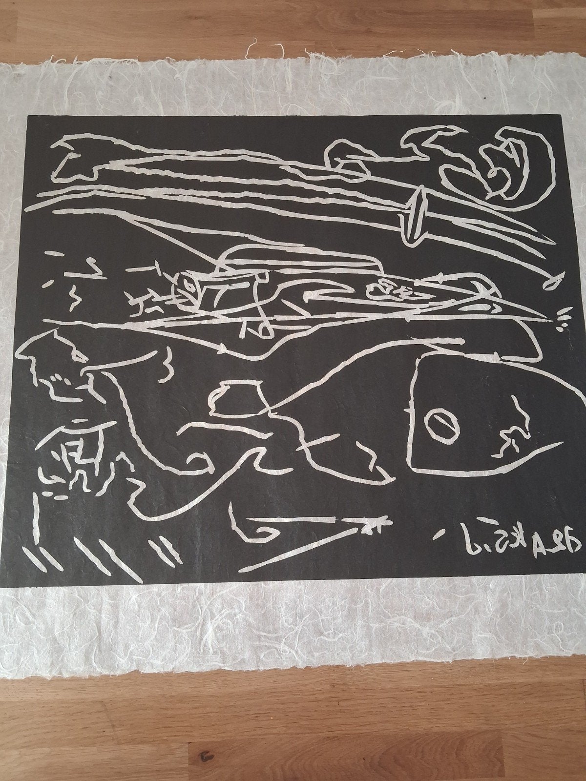 Vrede, 1950 - 1999, Overige technieken, 98 cm, Genummerd