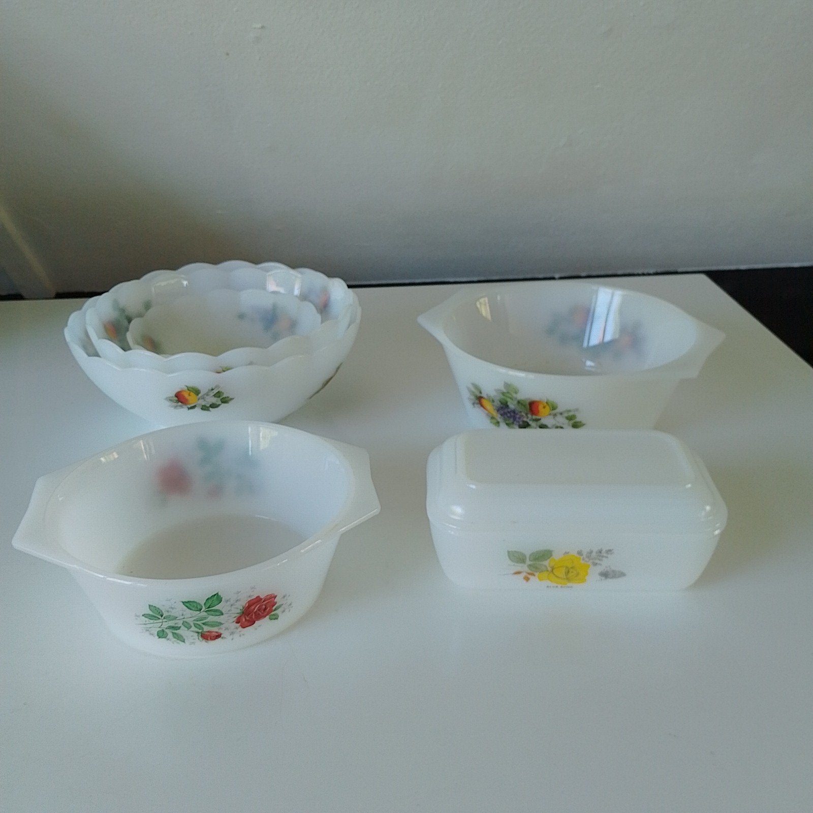 Vintage Arcopal France schalen en ovenschalen set, Ophalen of Verzenden