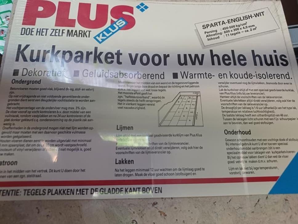 Nieuwe kurkparket voor uw huis - Sparta English-Wit, Ophalen, Overige materialen, 30 cm of meer, 50 tot 150 cm