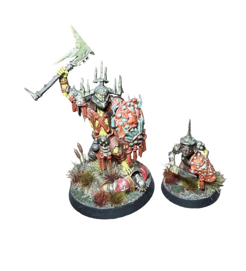 Warhammer AOS Orruk Warclans Killaboss with Pot Grot, Hobby en Vrije tijd, Wargaming, ., Warhammer, Ophalen of Verzenden, Zo goed als nieuw