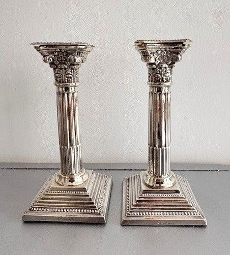 2 Zilveren kandelaars, Verzenden, Zilver