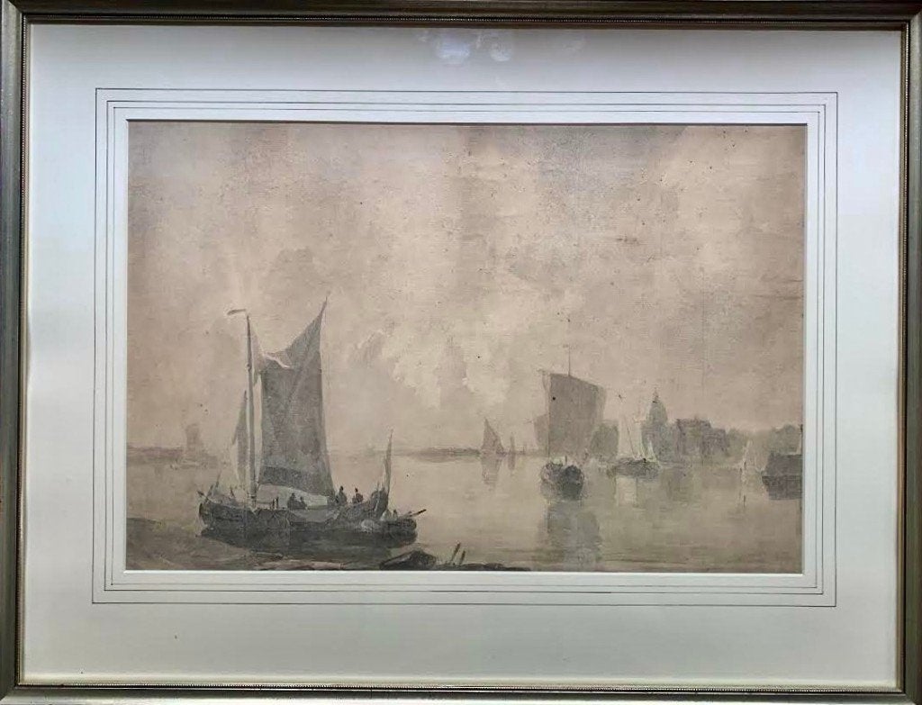 Gezicht op het IJ Amsterdam (ca. 1835) - H.H. Op der Heyde, Antiek en Kunst, Maritiem / water, Origineel werk, Oud hollands, Ophalen of Verzenden
