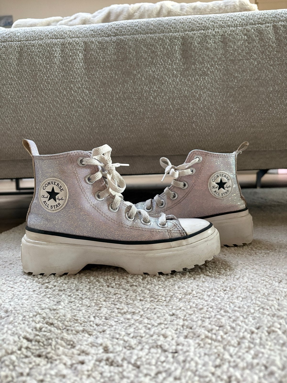 Converse All Star Chuck Taylor Glitter Platform Maat 34, Gebruikt, Meisje, Schoenen, Ophalen of Verzenden