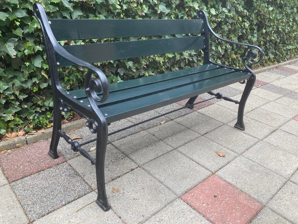 Parkbank tuinbank gietijzer eiken NIEUW, Ophalen of Verzenden, Nieuw, Hout