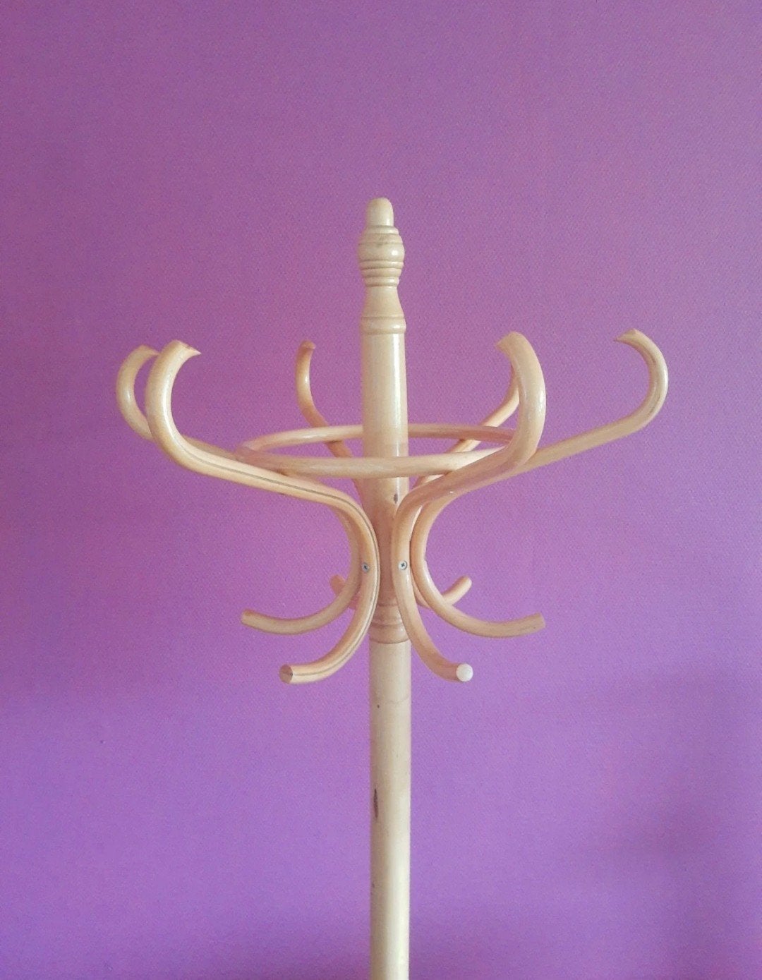 Thonet-style staande houten kapstok 12 haken met paraplu-rek, Ophalen of Verzenden, Zo goed als nieuw