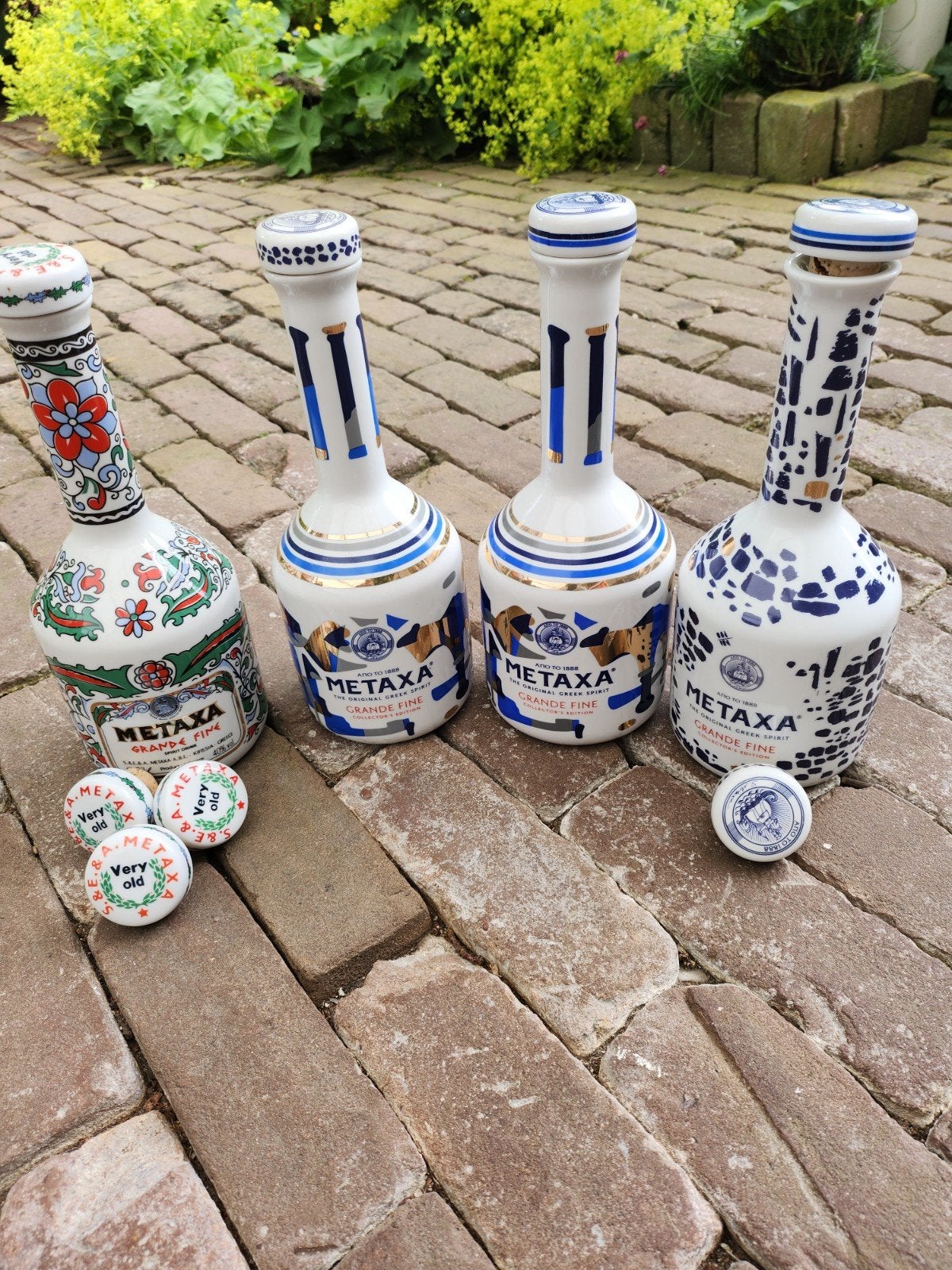Metaxa sierflessen - Diverse uitvoeringen, Antiek en Kunst, Ophalen of Verzenden