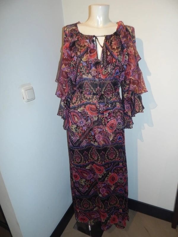 Misa los Angeles prachtige jurk mouwen laagjes bloemen 38