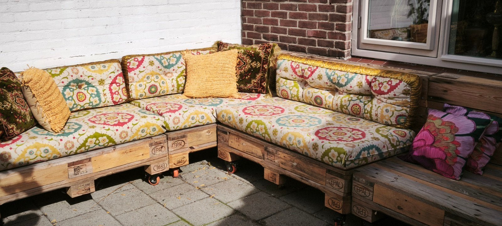 Loungeset met Kussens 240x80x360x80, Ophalen, Overige materialen, Zo goed als nieuw, Loungeset