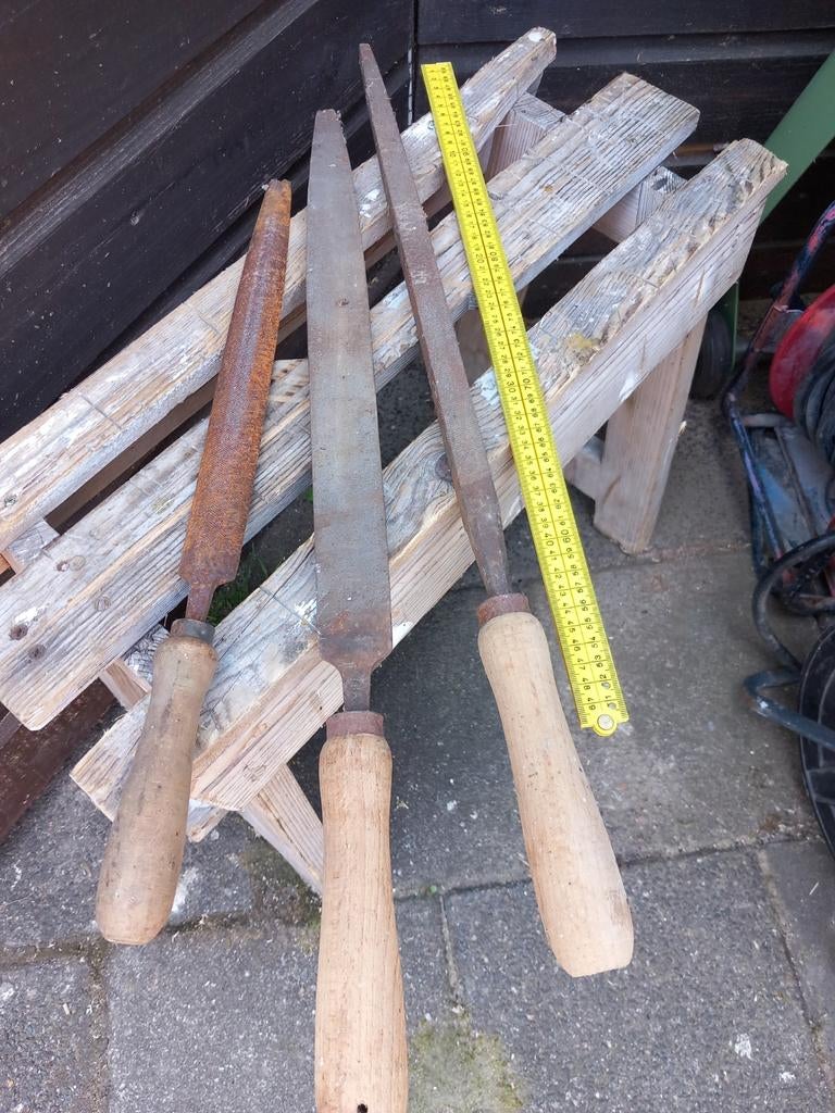 Set van 3 raspen en vijlen met houten handvat, Ophalen, Gebruikt