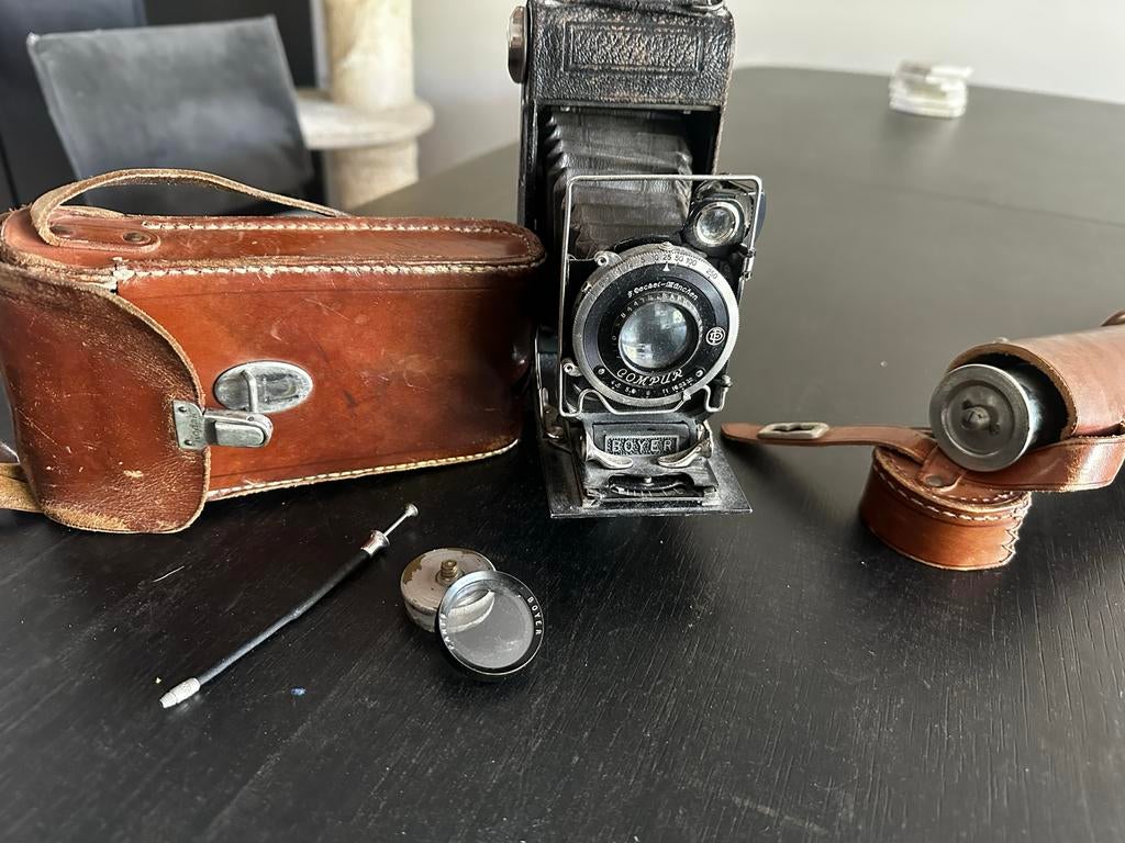 Antieke Boyer Fotocamera (ca. 1915-1925) met Leren Tas, Antiek en Kunst, Ophalen