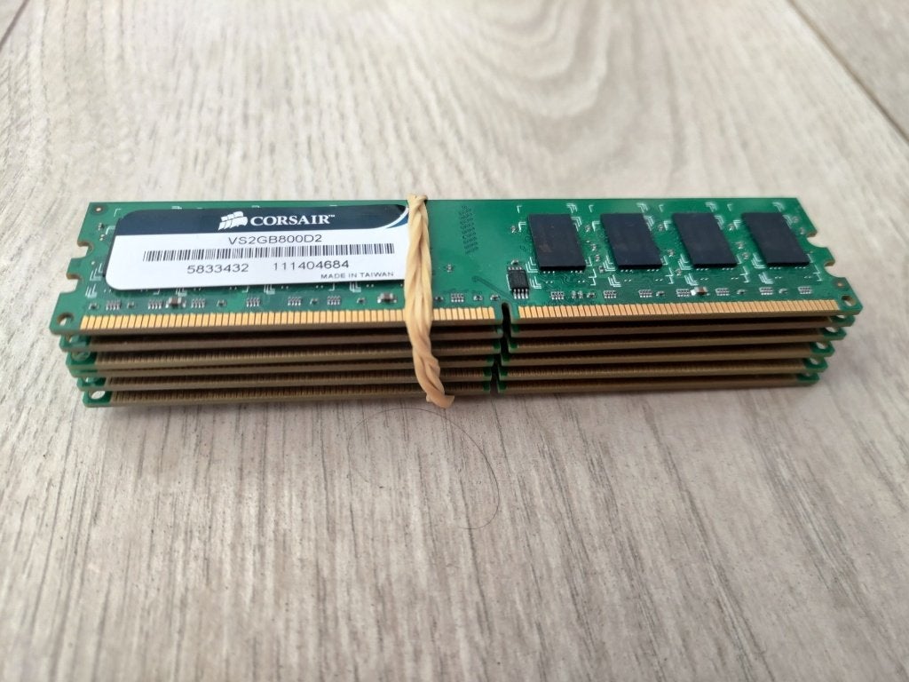 6x 2GB Corsair DDR2 PC2-6400, Computers en Software, RAM geheugen, Gebruikt, Ophalen of Verzenden, DDR2, Desktop