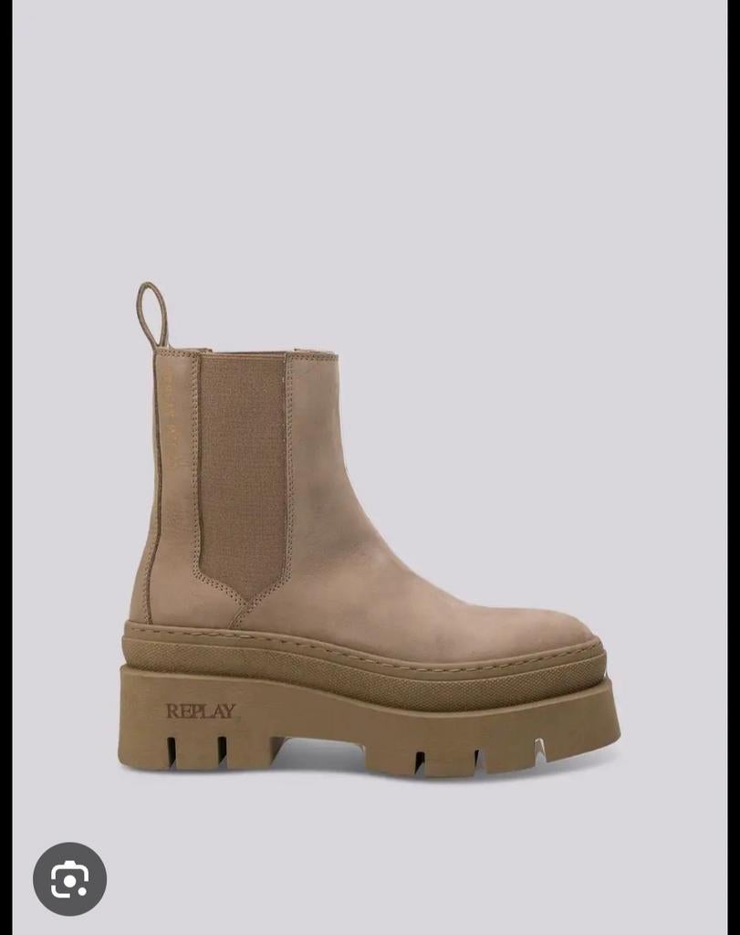 Replay Chelsea Boots Beige/Bruin Maat 39, Replay, Ophalen of Verzenden, Beige, Lage of Enkellaarzen