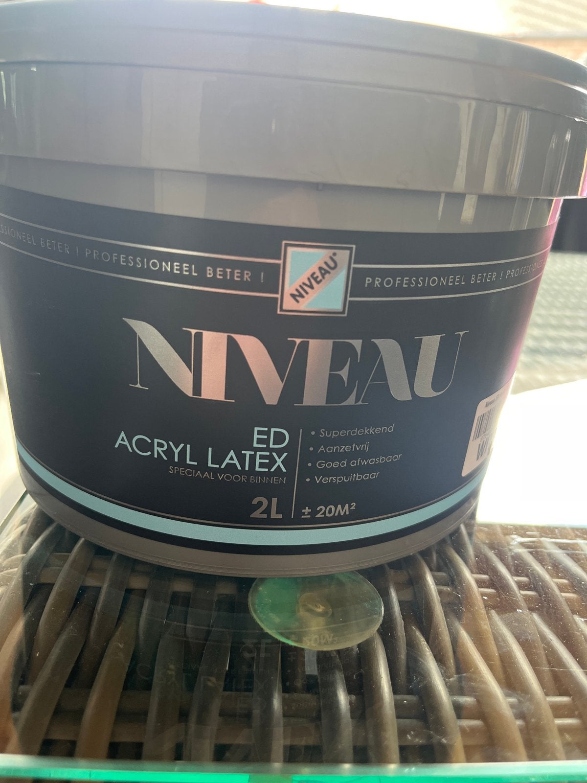 Niveau Acryl Latex Muurverf - 2L Bisou Bisou, Overige kleuren, Nieuw, Ophalen of Verzenden, Verf