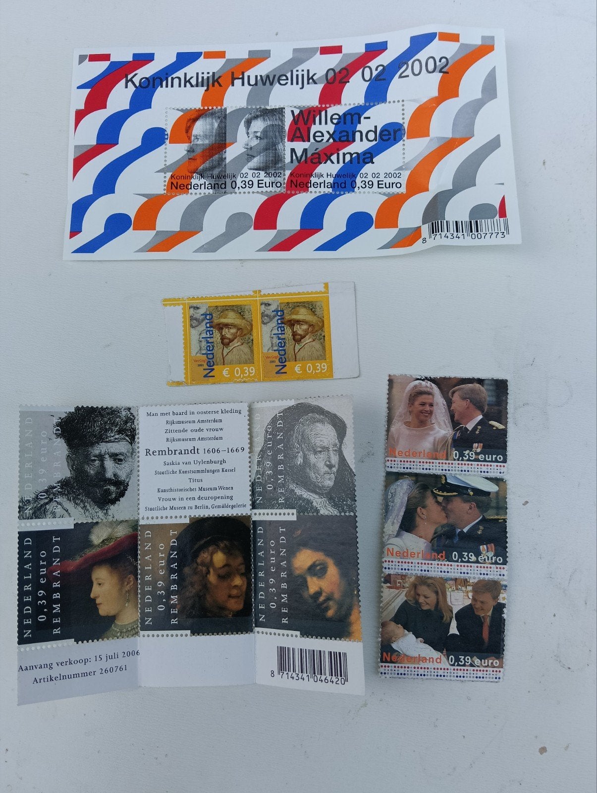 Postzegels: Willem Alexander & Maxima, Van Gogh, Rembrandt, Ophalen of Verzenden, Na 1940, Postfris