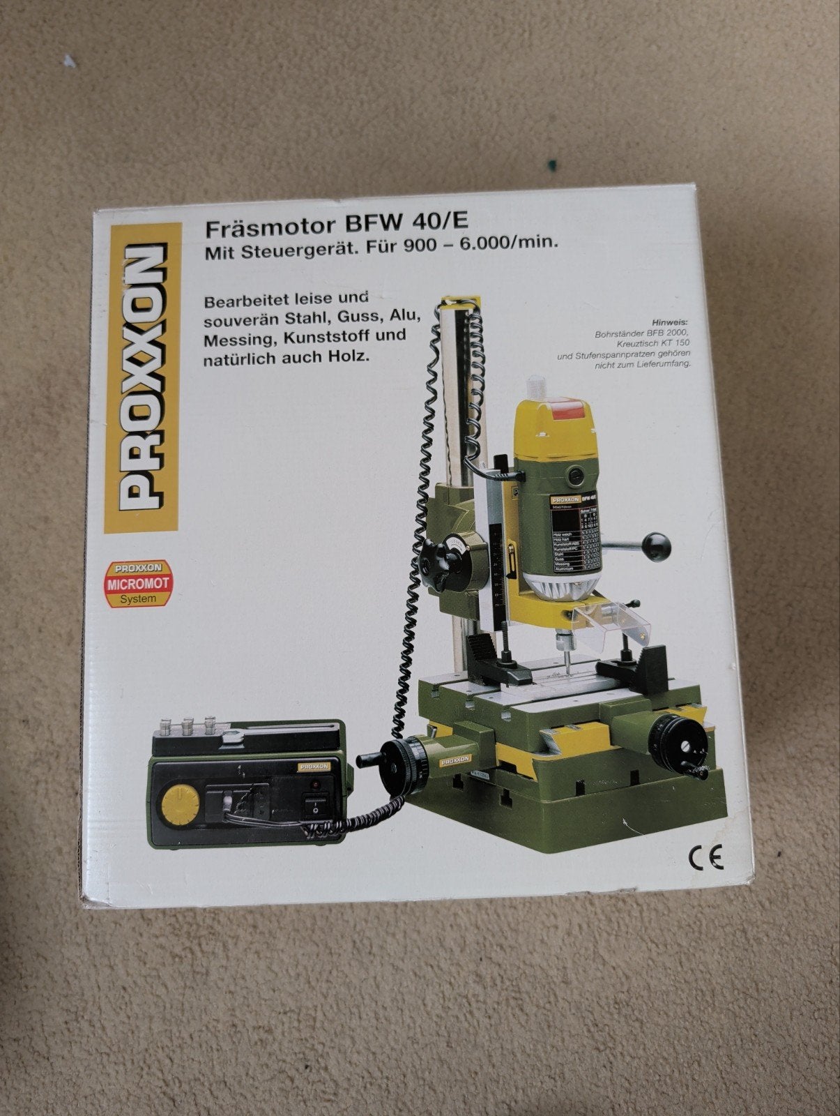 PROXXON BFW 40/E Freesmotor met Stuureenheid, Ophalen, PROXXON, Zo goed als nieuw, Bovenfrees