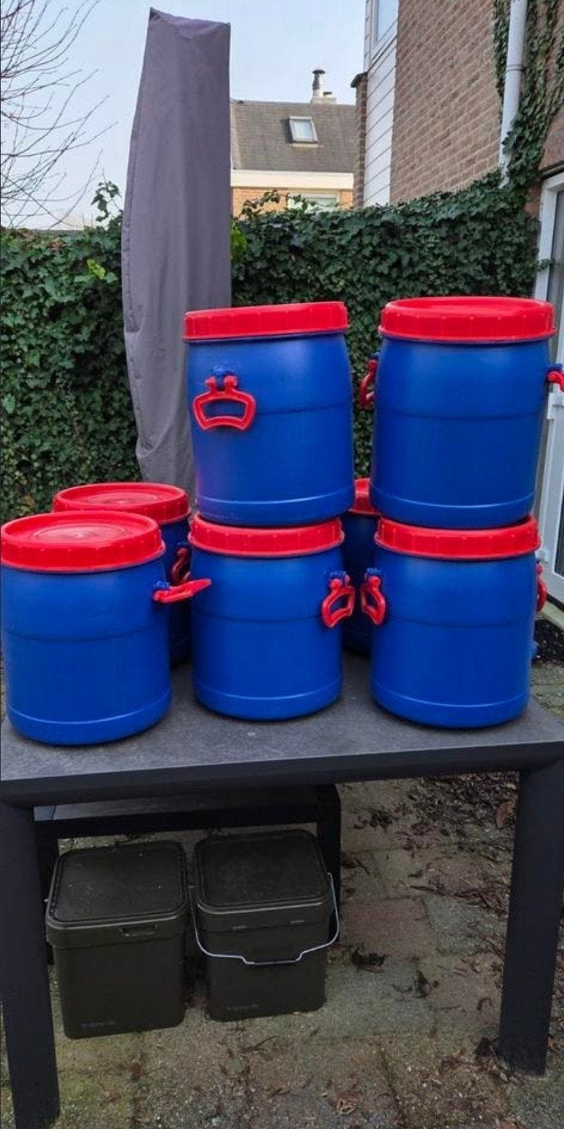 Tonnen 25ltr zgan voor opslag allerlei diervoeding,vis voer, Dieren en Toebehoren, Ophalen of Verzenden, Vee