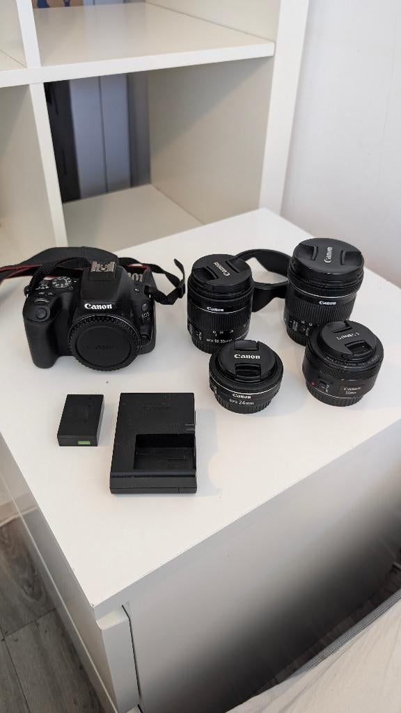 Canon 200D + 4 lenses, Audio, Tv en Foto, Fotocamera's Digitaal, Ophalen, Gebruikt, Canon, Geen optische zoom