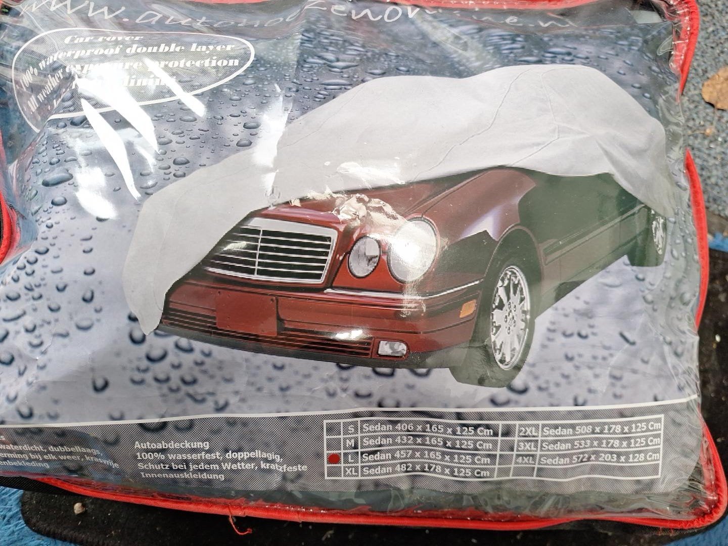 Zware kwaliteit autohoes, maat L (457x165x125 cm), Auto diversen, Ophalen, Gebruikt, Universeel