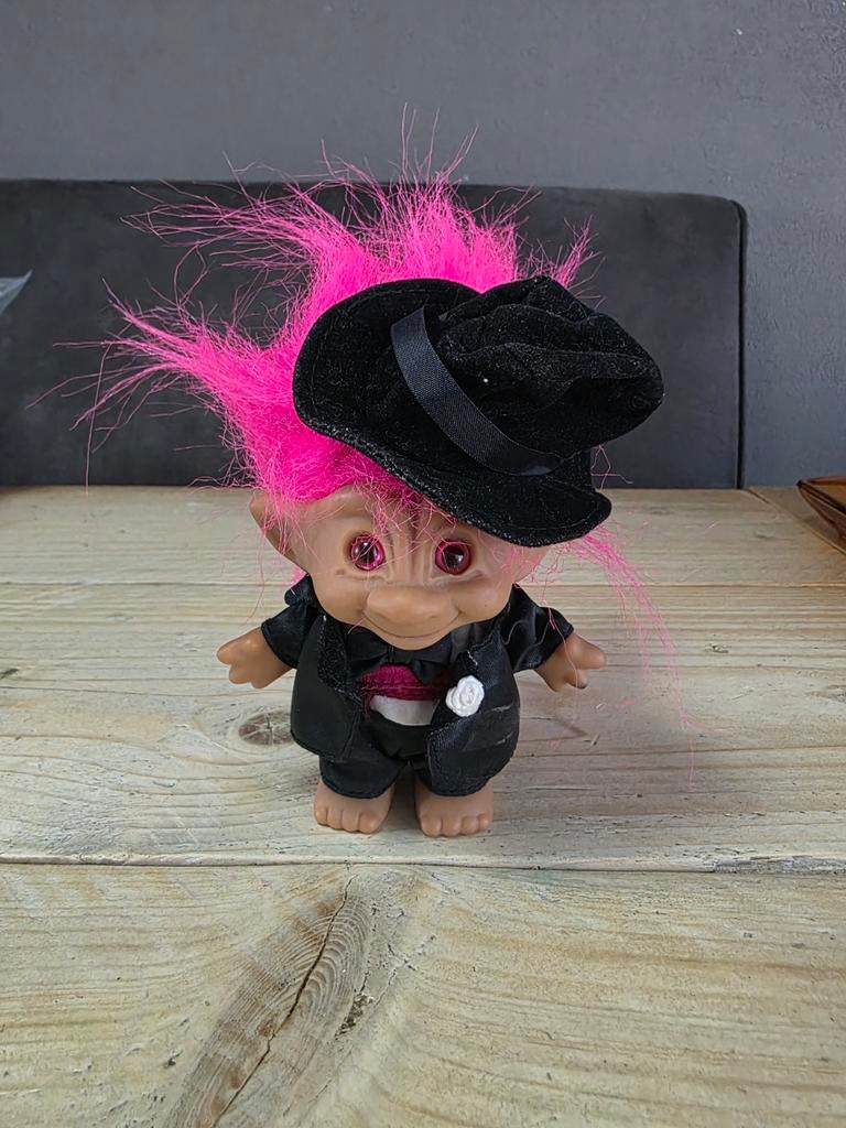 Vintage Russ Troll – 10 cm – Roze Haar, Ophalen of Verzenden, Gebruikt, Pop