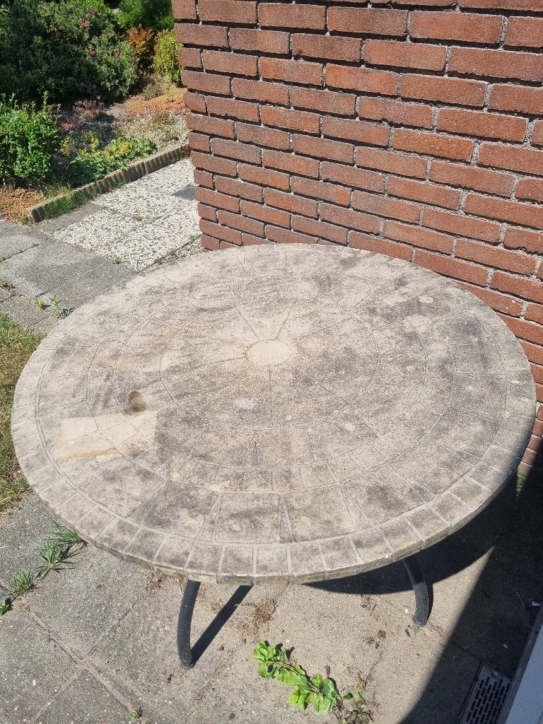 Stenen tafel, Tuin en Terras, Ophalen, Gebruikt, Rechthoekig, Overige materialen