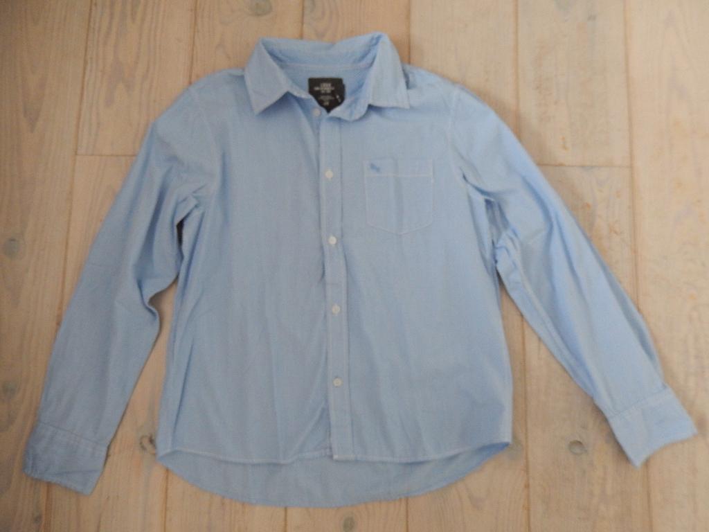 * H&M logg lichtblauw fijn gestreept overhemd maat 164 *, Kinderen en Baby's, Kinderkleding | Maat 164, Jongen of Meisje, H&M