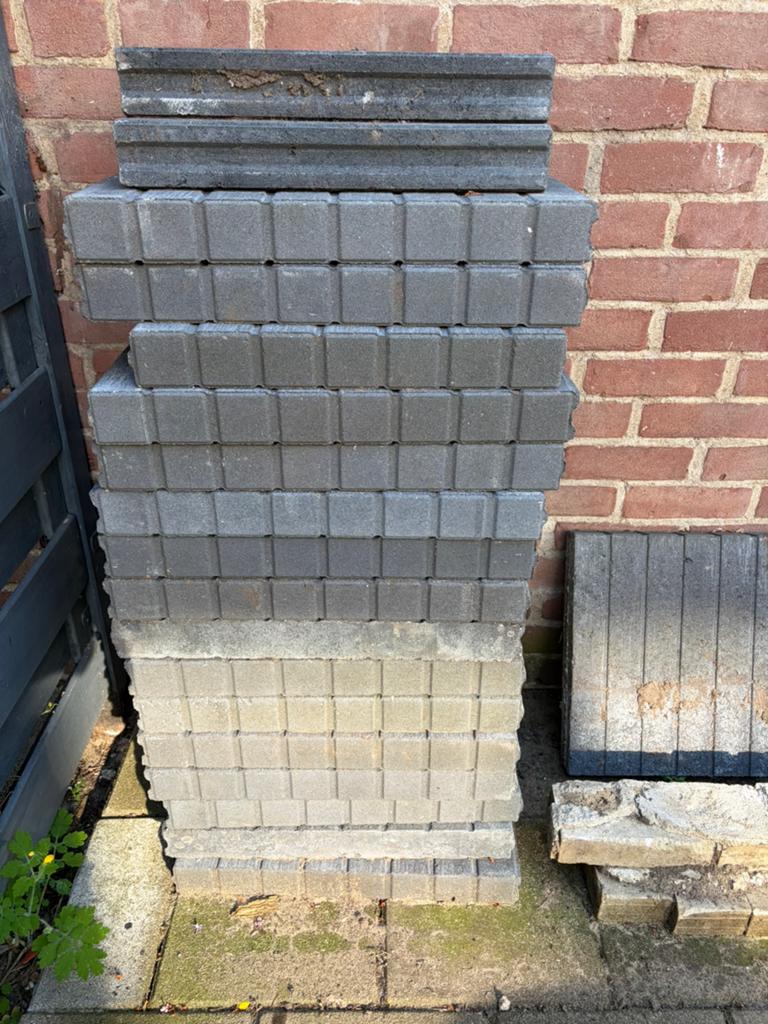 Stonewish palissade quadroband antraciet 6 x 40 x 50 cm, Tuin en Terras, Tegels en Klinkers, Ophalen, Zo goed als nieuw, Beton