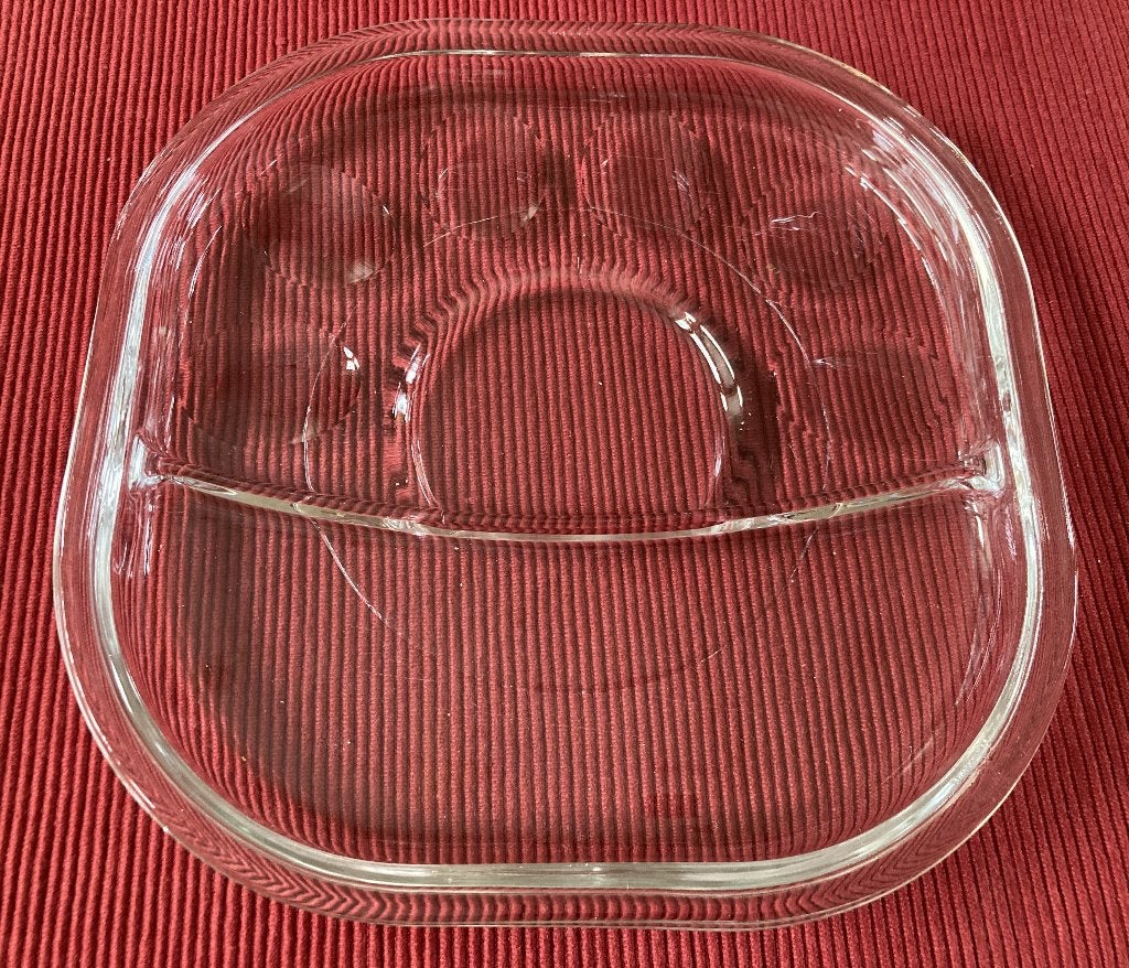 Eierschaal voor 6 eieren glas vierkant met ronde hoeken, Vintage, Ophalen of Verzenden, Glas, Schaal of Schalen