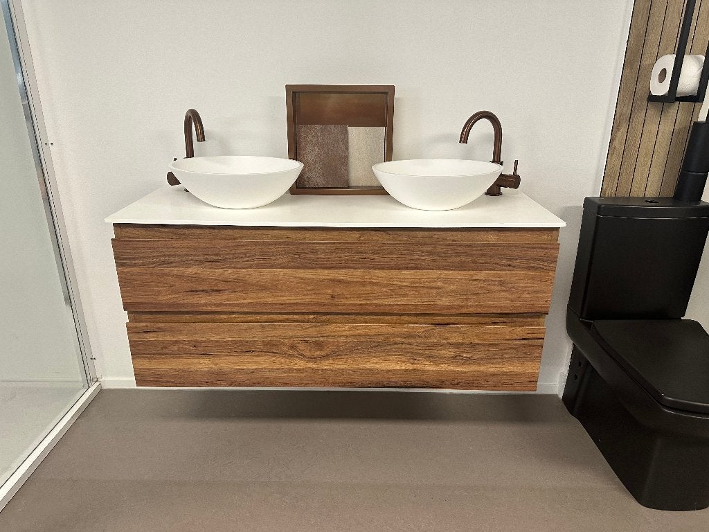 Showroom Badmeubel Garda Hout met Solid Surface Wastafels, Ophalen, Koper, Onbekend, Nieuw