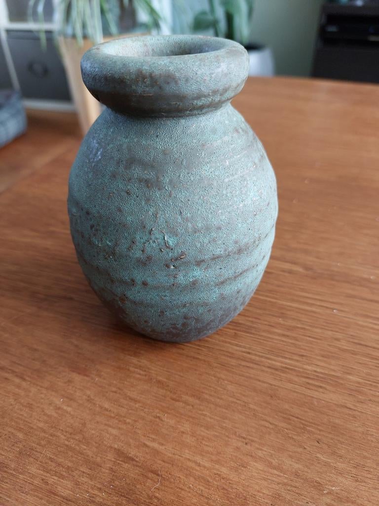 Vintage Aardewerk Vaasje - Gesigneerd 'Mobach', Antiek en Kunst, Antiek | Keramiek en Aardewerk, Ophalen of Verzenden