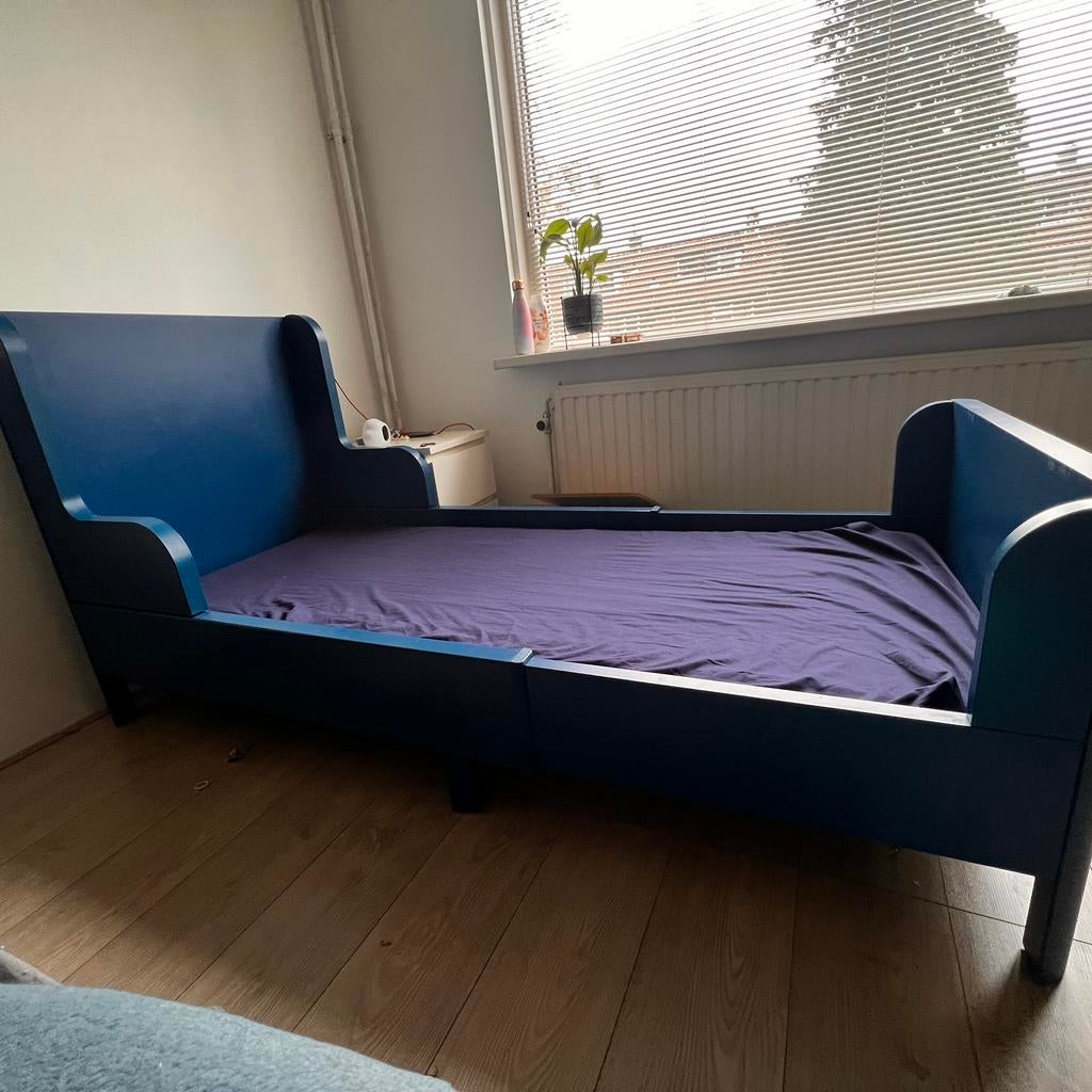 Kids Bed Extendable, Verstelbaar, 90 cm, Eenpersoons, Blauw