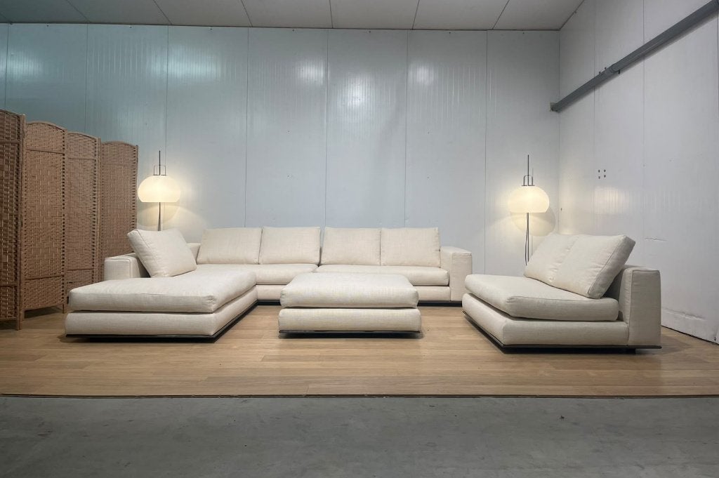 Minotti Hamilton 5-delige Set – Nieuw Gestoffeerd NP €37.500, Minotti, Hoekbank, Www.designplaats.nl, Vierpersoons of meer