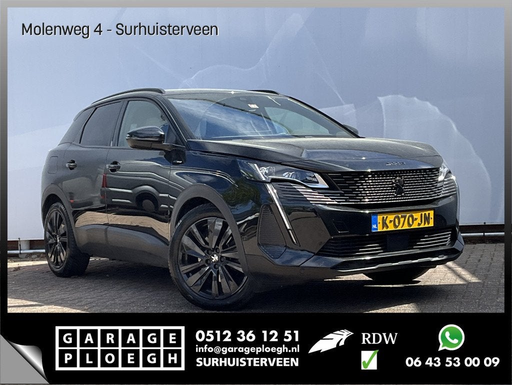 Peugeot 3008 1.6 HYbrid 225 GT Plug-in Carplay Camera Focal, Auto's, Peugeot, Euro 6, 4 cilinders, Zwart, Bedrijf