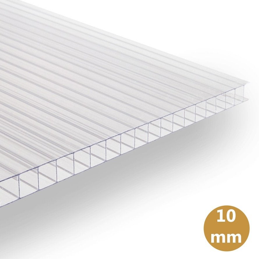 NWE GLASHELDERE POLYCARBONAAT SERREPLAAT +/-150x105x10 mm, Overige materialen, Vloerisolatie, Nieuw, 15 m² of meer