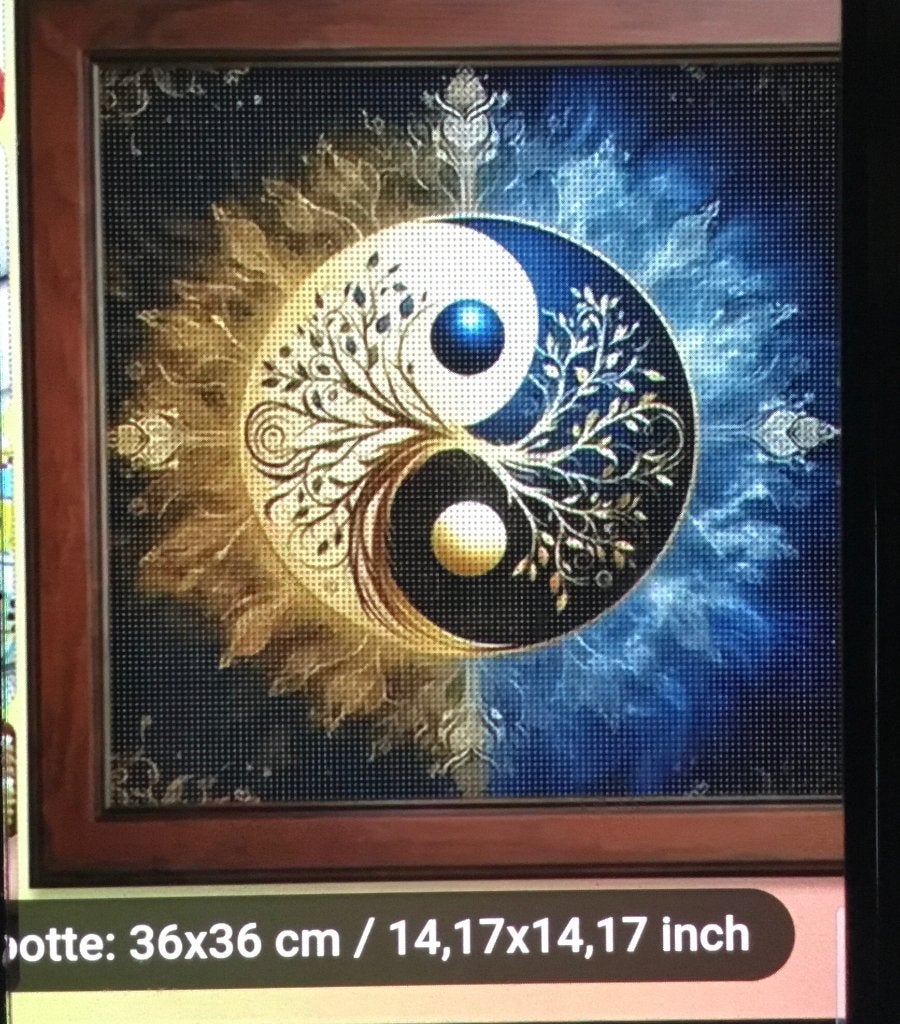 Borduurpakket compleet Yinyang 36 x 36cm, Ophalen of Verzenden, Nieuw, Borduurpakket