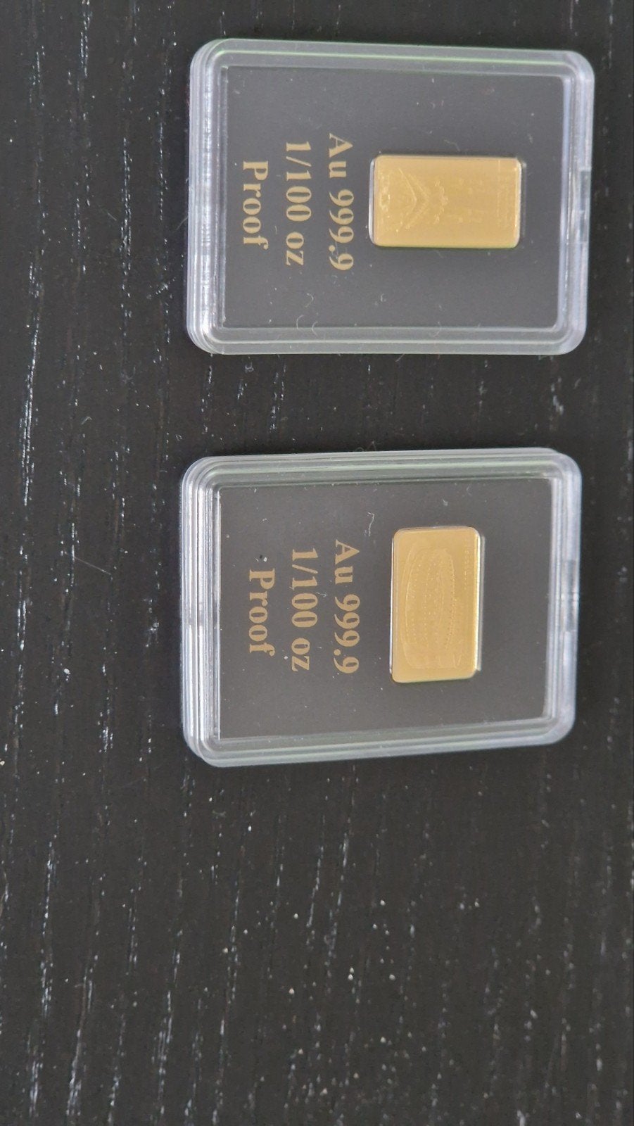 Gouden baartjes 1/100 oz, Postzegels en Munten, Edelmetalen en Baren, Ophalen of Verzenden, Goud