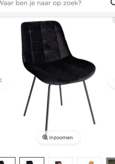 Velours eetkamer stoelen zwart.zgan, Ophalen of Verzenden, Zo goed als nieuw, Zwart, Twee