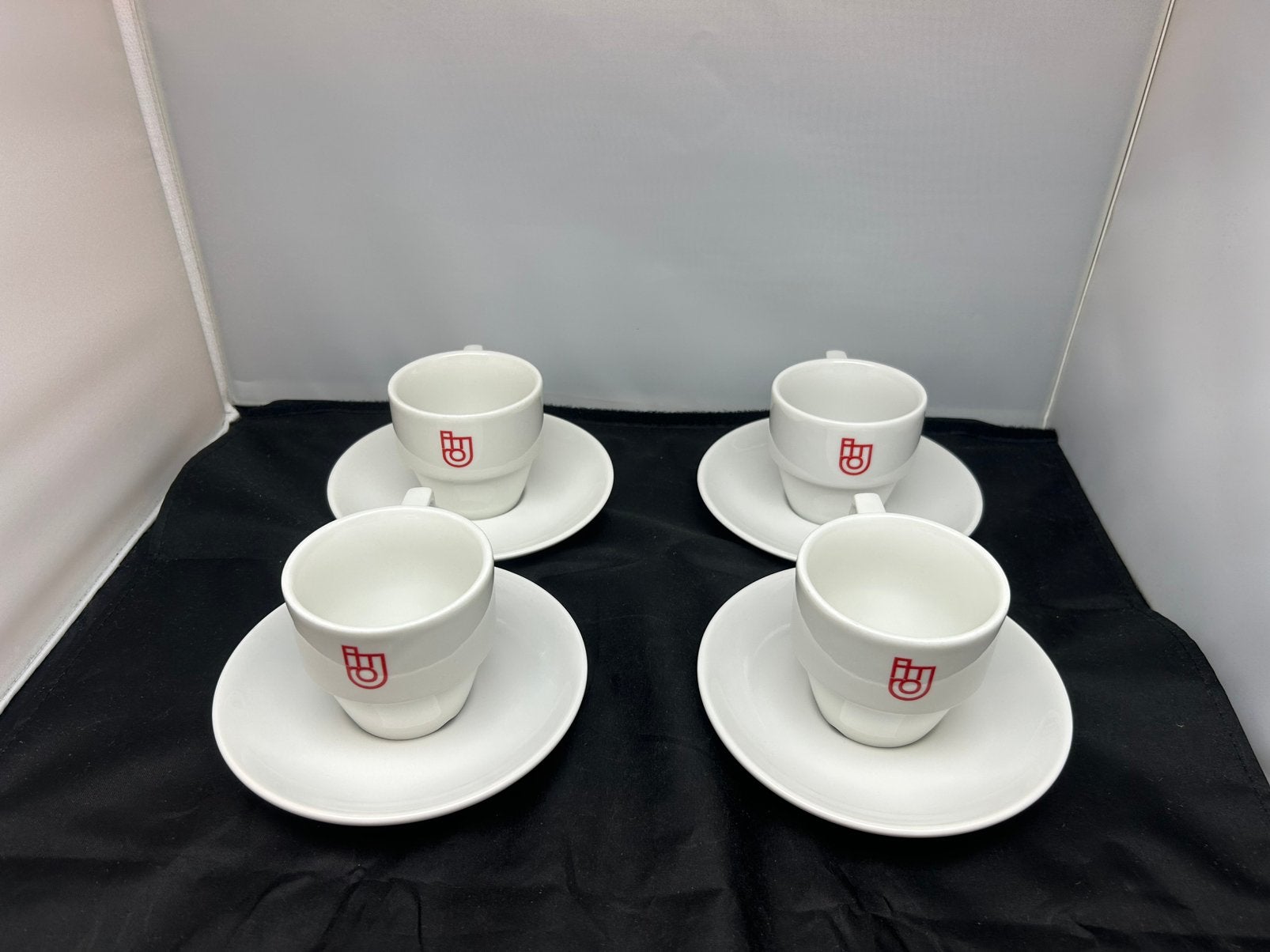 Vintage Mosa AMRO Bank Kop en Schotels | Set van 4, Ophalen of Verzenden