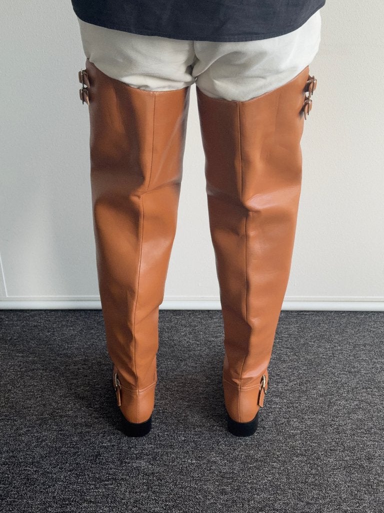 Overknee laarzen, 42, lichtbruin/beige, Bruin, Verzenden, Boots, Nieuw