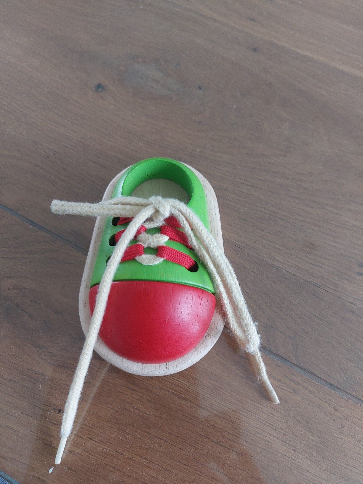 Houten veterschoen om te leren veterstrikken, Ophalen of Verzenden, Zo goed als nieuw, Knutselen