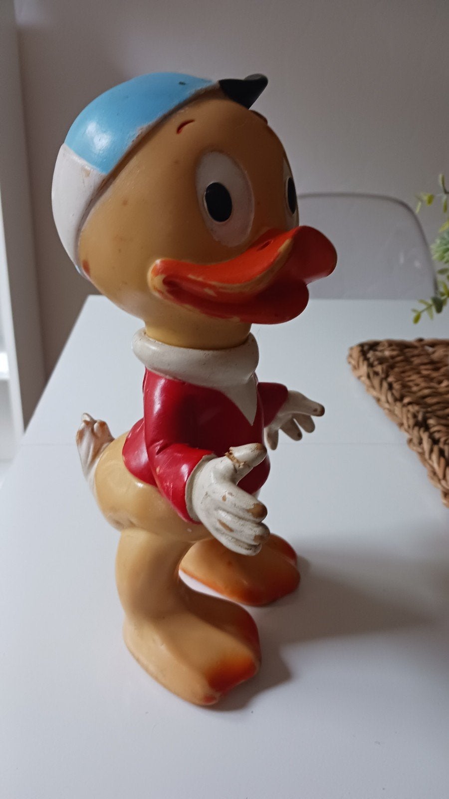 Vintage Rubber Duck Figuur - Disney Productions 1962, Verzamelen, Ophalen of Verzenden, Donald Duck, Gebruikt, Beeldje of Figuurtje