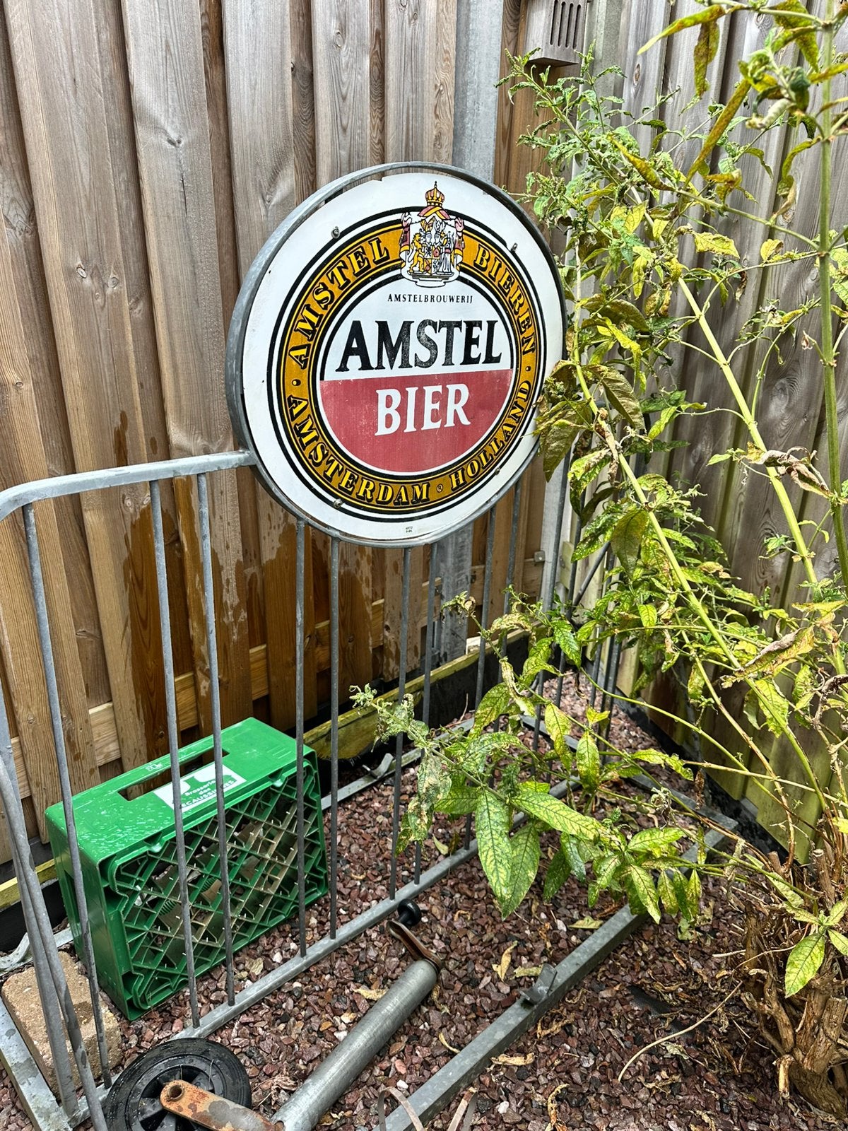 Amster Bier Fietsrek, Ophalen, Gebruikt, Reclamebord, Plaat of Schild, Amstel