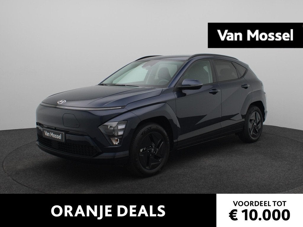 Hyundai Kona Electric Long Range Pure Edition 64.8 kWh | Ach, Stof, Zwart, Met garantie (alle), Blauw