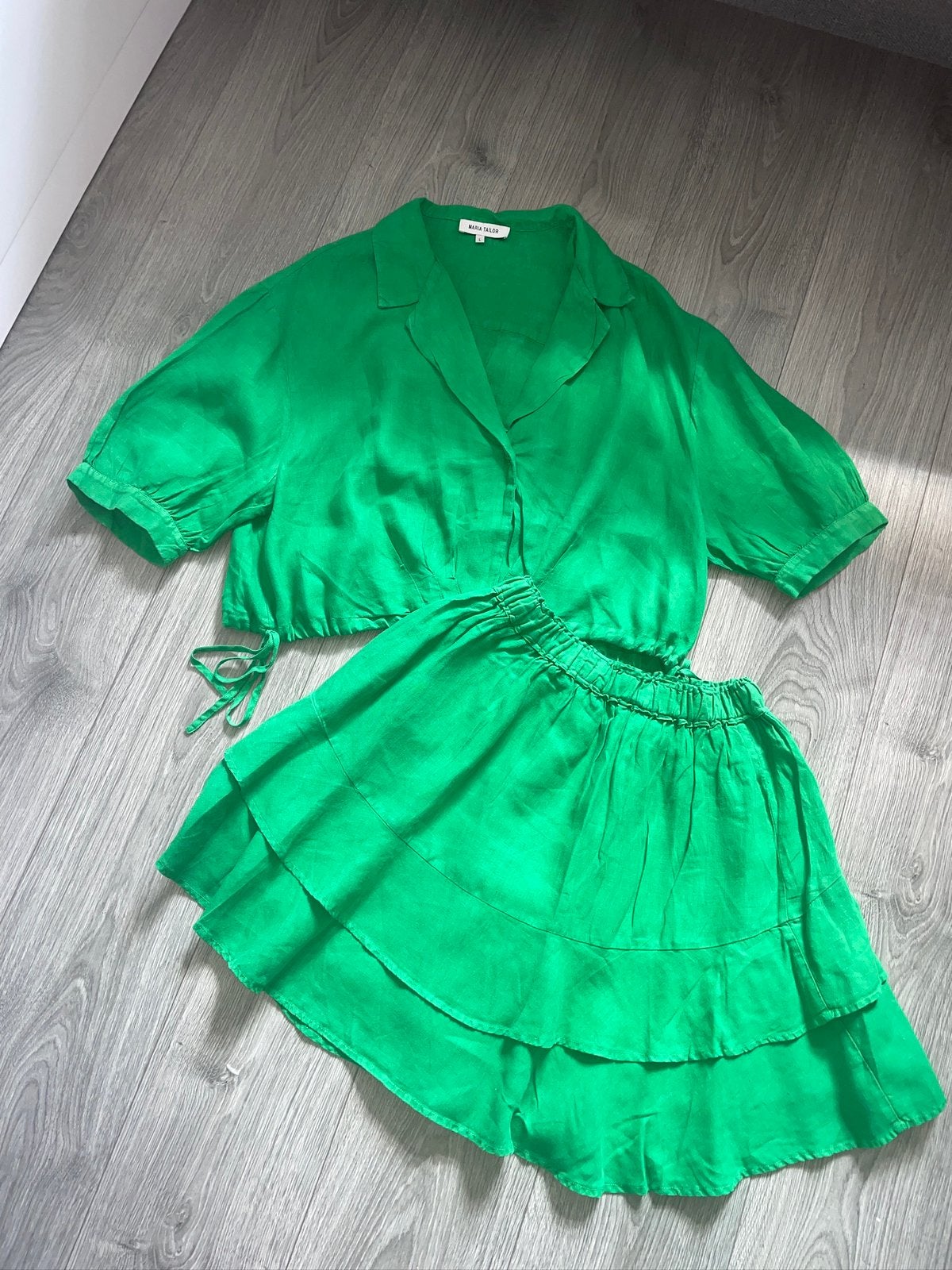 MARIA TAILOR groene tweedelig co ord set blouse en rok mt L, Kleding | Dames, Jurken, Maat 42/44 (L), Ophalen of Verzenden, Zo goed als nieuw