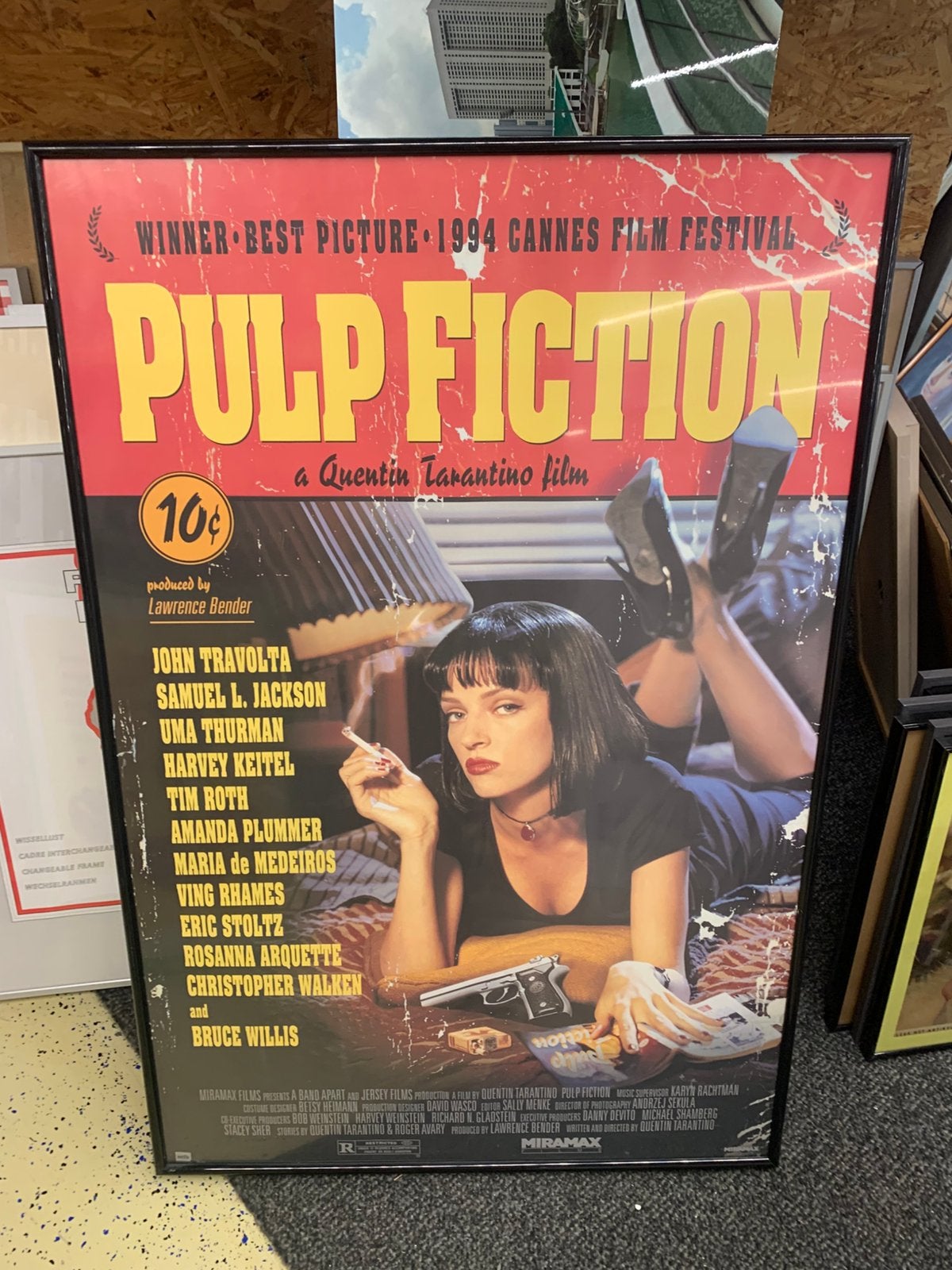 Filmposter twee pulp fiction en dix du de tien van Texas, Verzamelen, Ophalen of Verzenden, Zo goed als nieuw