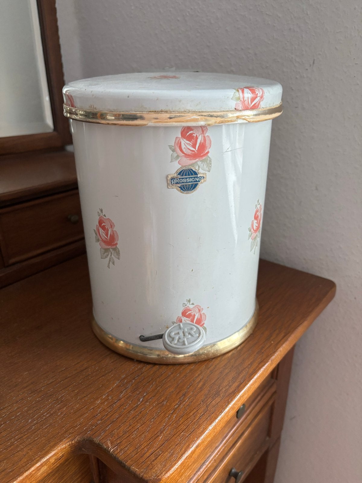 Vintage Rossignol pedaalemmer met rozenprint, Ophalen of Verzenden