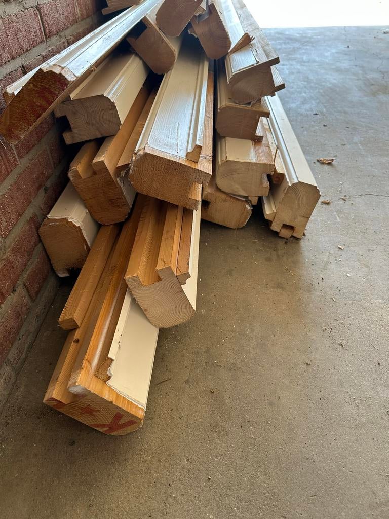 Diverse partij houten balken en planken, Ophalen, Gebruikt, 250 cm of meer, Balken