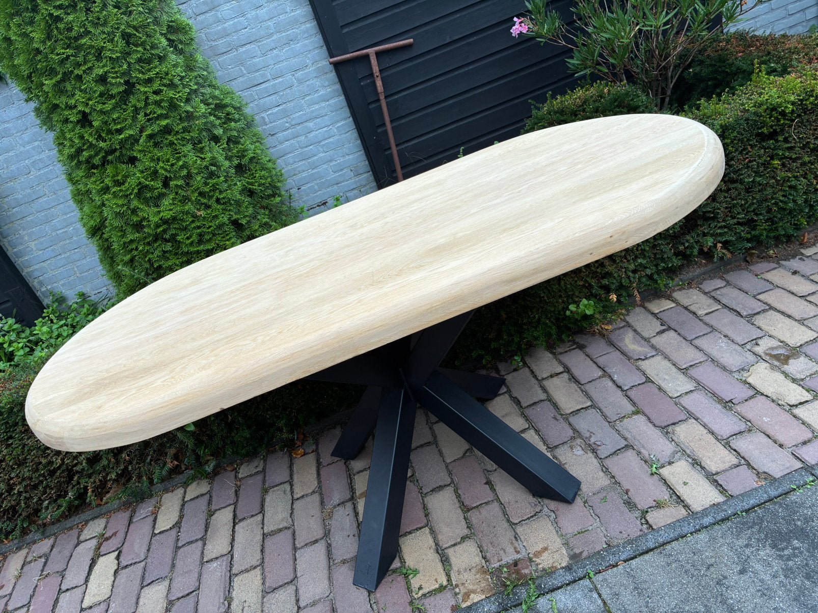 Ovale eettafel, Huis en Inrichting, Ophalen, 100 tot 150 cm, 200 cm of meer, Zo goed als nieuw