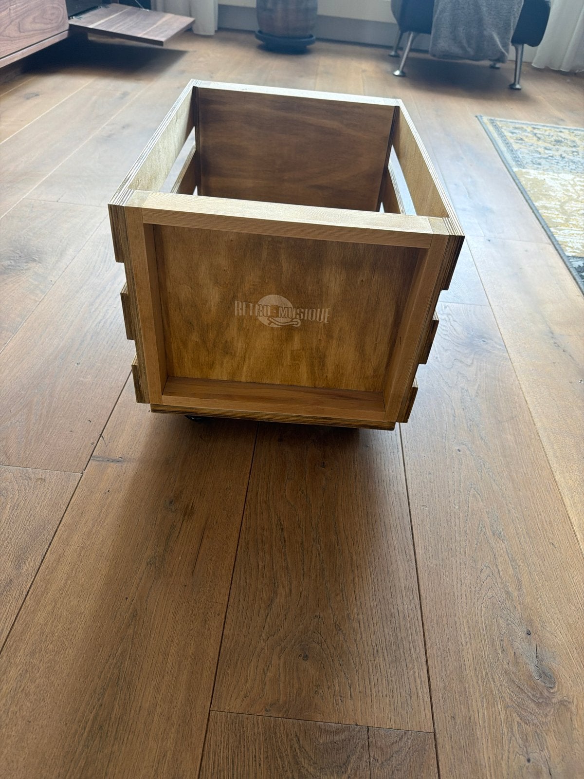 Houten kist op wielen - Ideaal voor vinylplaten, 50 – 75, Gebruikt, 50 tot 100 cm, Ophalen of Verzenden